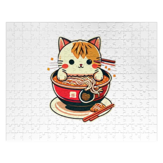 But First Ramen Cat Japanese Tokyo Ramen Noodles Jigsaw Puzzles