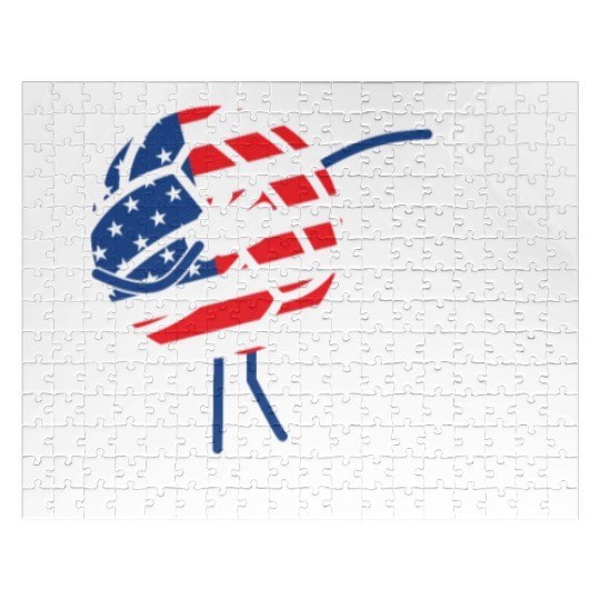 America USA Flag 4th Of July Volleyball Player Jigsaw Puzzles