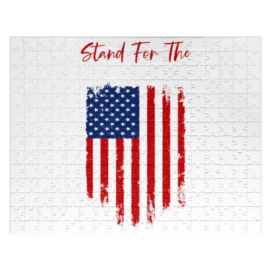 Stand For The Flag Veteran USA Flag Memorial Day Jigsaw Puzzles