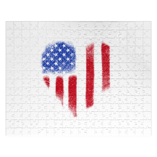 Patriotic Veteran USA Flag American Memorial Day Jigsaw Puzzles