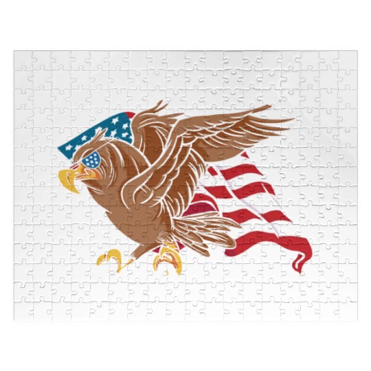 Patriotic Veteran USA Flag American Memorial Day Jigsaw Puzzles