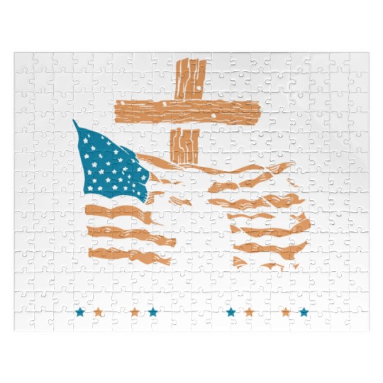 Patriotic Veteran USA Flag American Memorial Day Jigsaw Puzzles