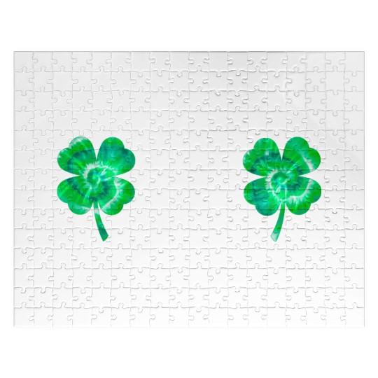 Shamrock Boobs Tie Dye Irish Boobies St Patricks Jigsaw Puzzles