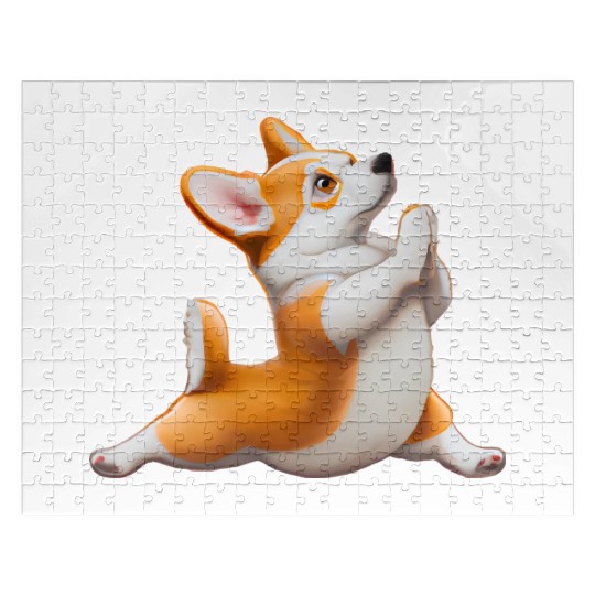 Corgi dog in yoga pose Jigsaw Puzzles