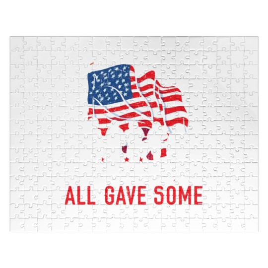 All Gave Some Some Gave All USA Flag Memorial Day Jigsaw Puzzles