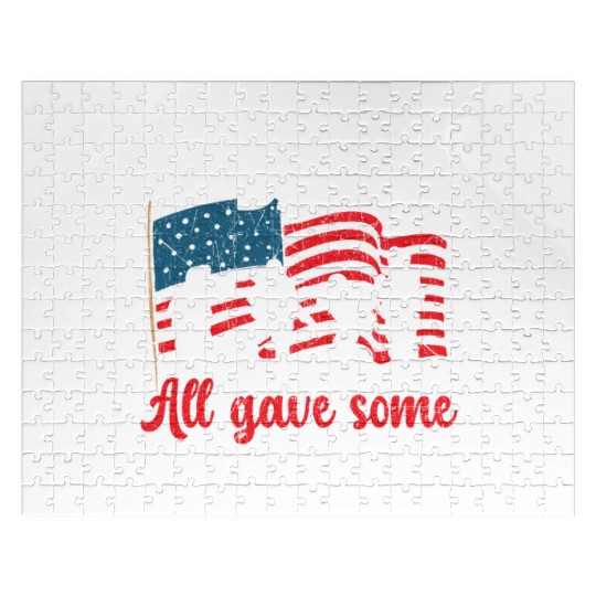 All Gave Some Some Gave All USA Flag Memorial Day Jigsaw Puzzles