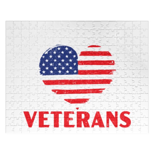 Patriotic Veteran USA Flag American Memorial Day Jigsaw Puzzles