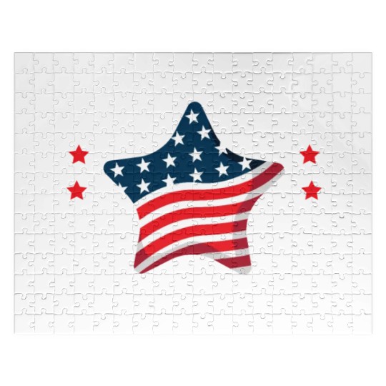 Patriotic Veteran USA Flag American Memorial Day Jigsaw Puzzles