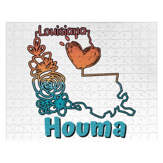 I love my home town Houma Louisiana Jigsaw Puzzles
