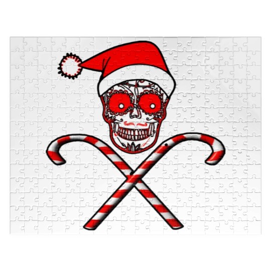Sugar Skull And Candy Canes Jigsaw Puzzles