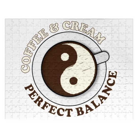 Yin Yang Yoga Coffee and Cream Jigsaw Puzzles