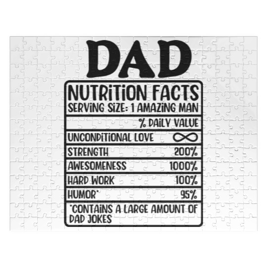 Funny Dad Nutrition Facts Label Jigsaw Puzzles