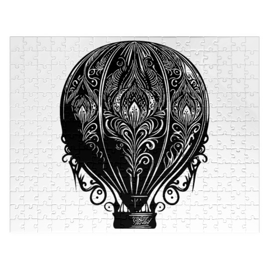 Vintage Hot Air Balloon Fan Design Jigsaw Puzzles
