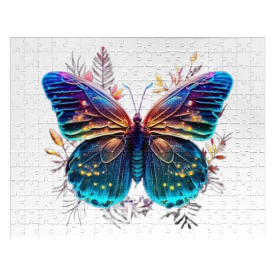 neon color butterfly Jigsaw Puzzles