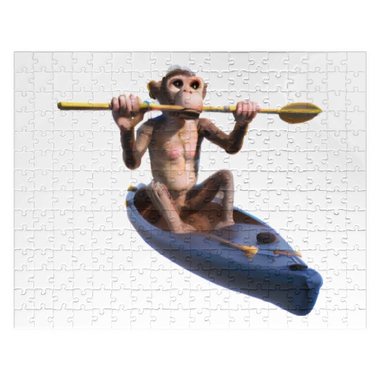 Monkey in a kayak Jigsaw Puzzles