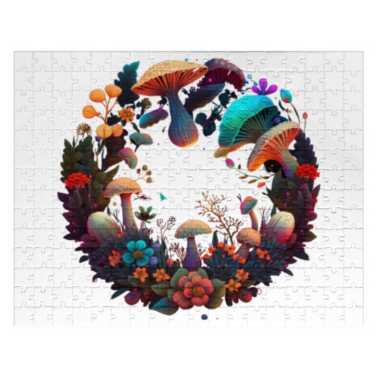 psychedelic art trippy patterns mushroom Jigsaw Puzzles