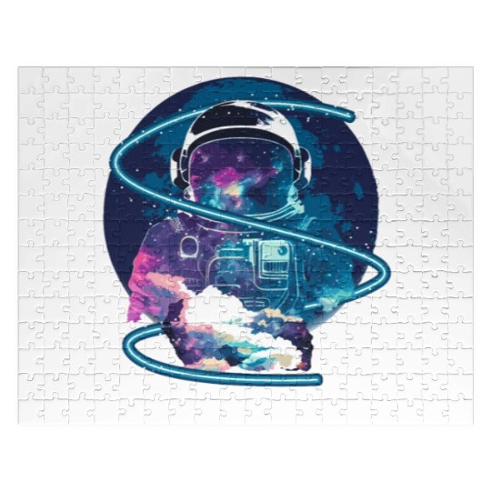 Galaxy Astronaut Full Moon Astronomy Space Science Jigsaw Puzzles