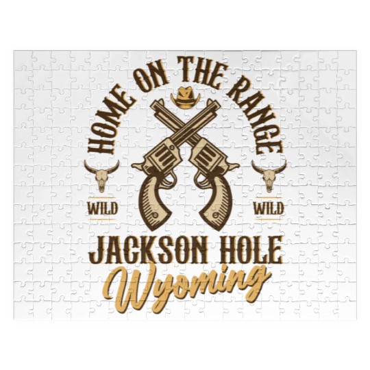Jackson Hole Wyoming wild west town Jigsaw Puzzles