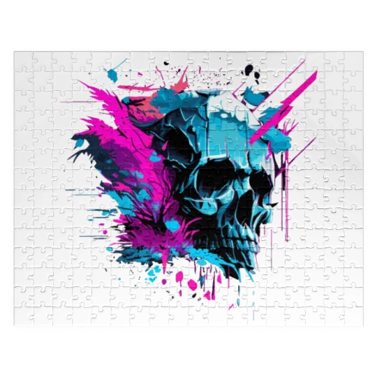 Vaporwave Skull Retro Gothic Punk Urban Streetwear Jigsaw Puzzles