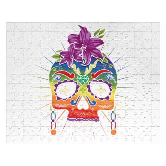 Flower Dia De Los Muertos LGBTQ LGBT Pride Month Jigsaw Puzzles