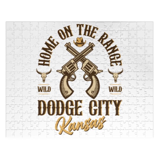 Dodge City Kansas wild west town Jigsaw Puzzles