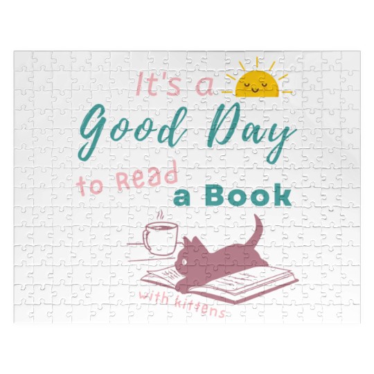 Good Day to Read Drink Coffee playing with Kittens Jigsaw Puzzles