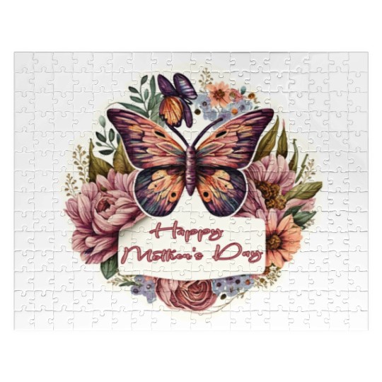 butterfly Happy Mother's Day Stickers Jigsaw Puzzles