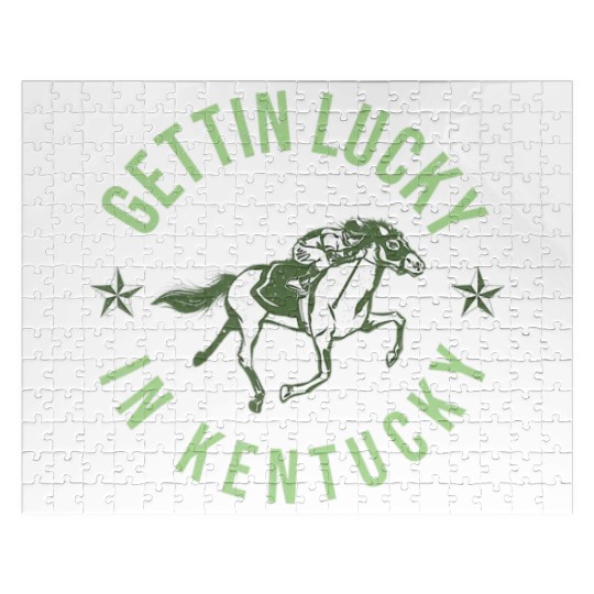 Funny Derby Vintage Getting Lucky In Kentucky Hor Jigsaw Puzzles