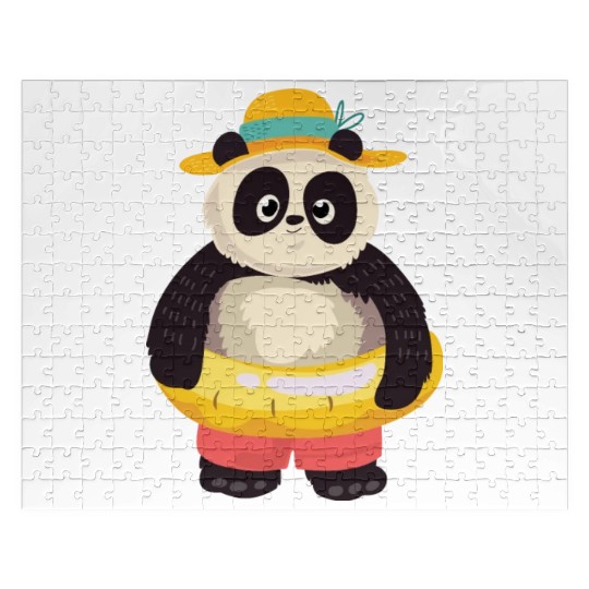 A Panda With A Floater Jigsaw Puzzles