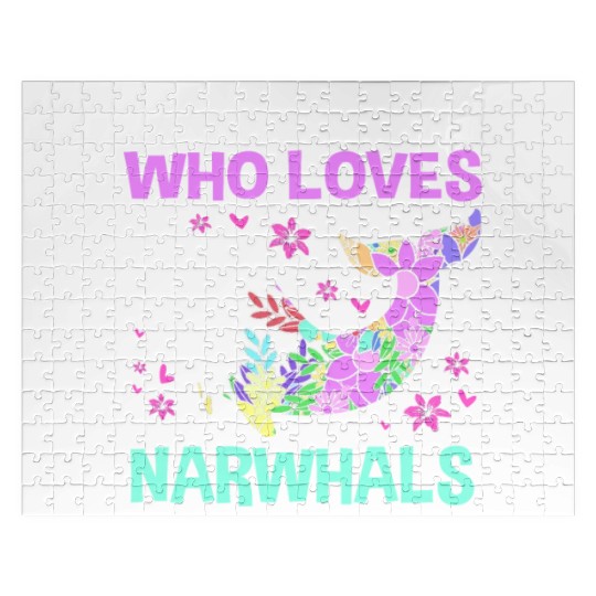 Just A Girl Who Loves Narwhals Sea Unicorn Narwhal Jigsaw Puzzles