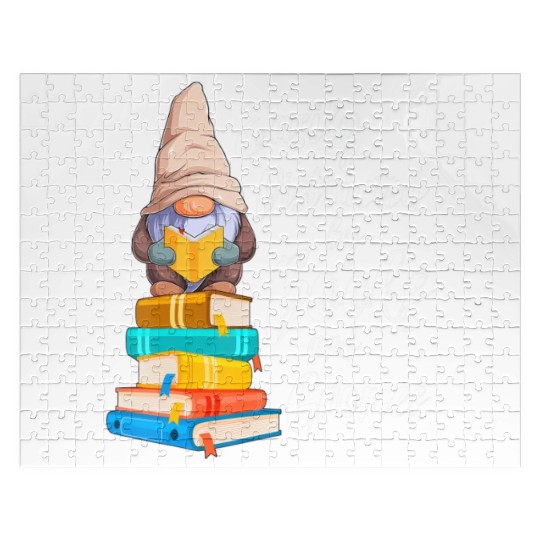Garden Gnome Easily Distracted By Books Gnomes Bo Jigsaw Puzzles