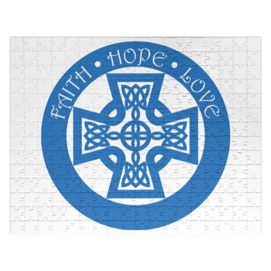 Timeless Celtic Cross With Faith Hope Love Jigsaw Puzzles