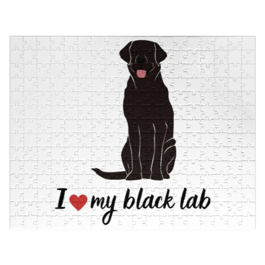 I love my black lab labrador Gift Lover Jigsaw Puzzles