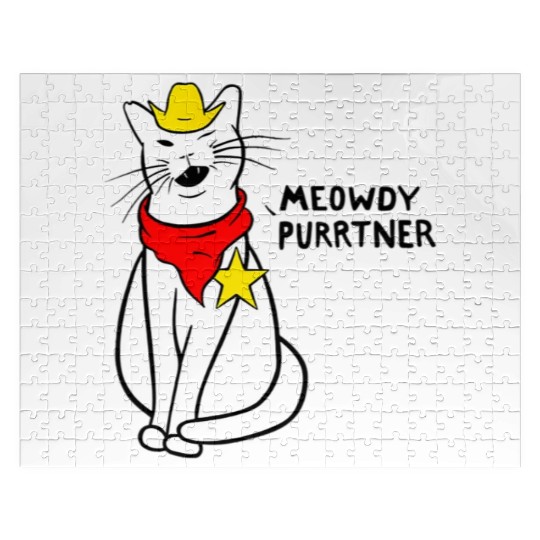 meowdy cat partner Jigsaw Puzzles