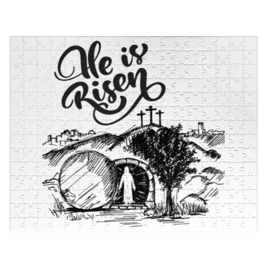 He Is Risen - Black Drawing HD Jigsaw Puzzles