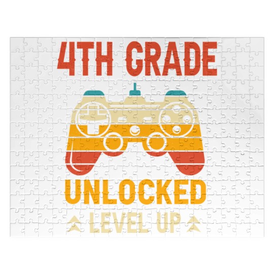 4th Grade Unlocked Level Up Video Gamer Jigsaw Puzzles