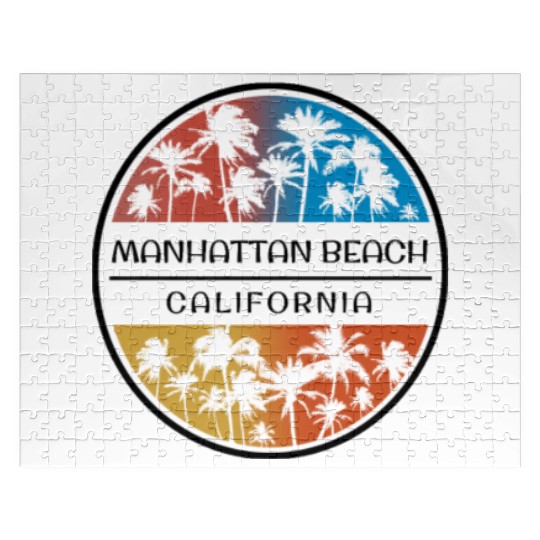 Manhattan Beach California Palm Tree Stylish Jigsaw Puzzles