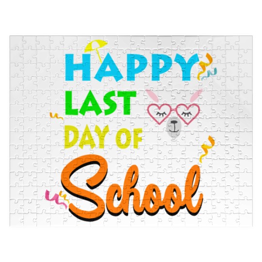 Last Day Of School Alpaca Llama With Sunglasses Jigsaw Puzzles