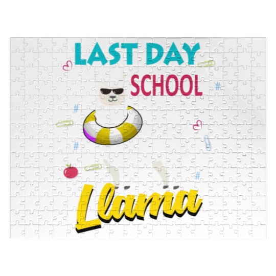Llama Last Day of School Teacher No Prob Jigsaw Puzzles