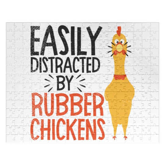 Rubber Chicken Enthusiast Loud Scream Yellow Jigsaw Puzzles