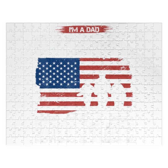 US Flag IÂ m Dad Grandpa and a Veteran Nothing sc Jigsaw Puzzles
