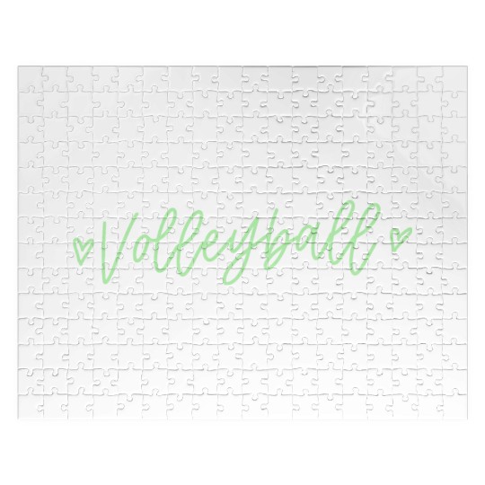 Green Calligraphy Volleyball Jigsaw Puzzles