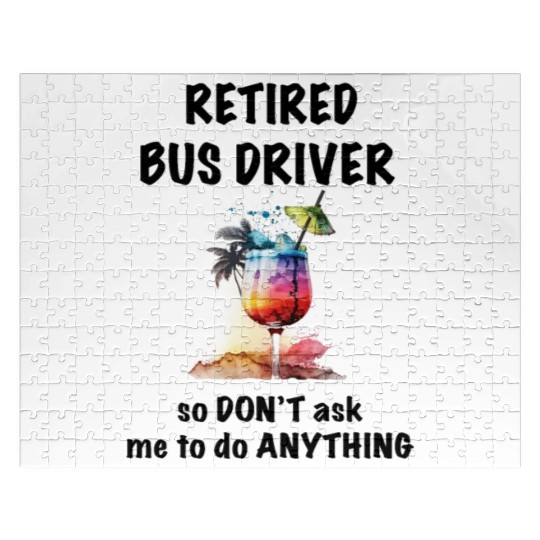 Retired Bus Driver Vacation Tropical Cocktail Jigsaw Puzzles
