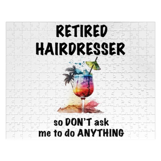 Retired Hairdresser Vacation Tropical Cocktail Jigsaw Puzzles