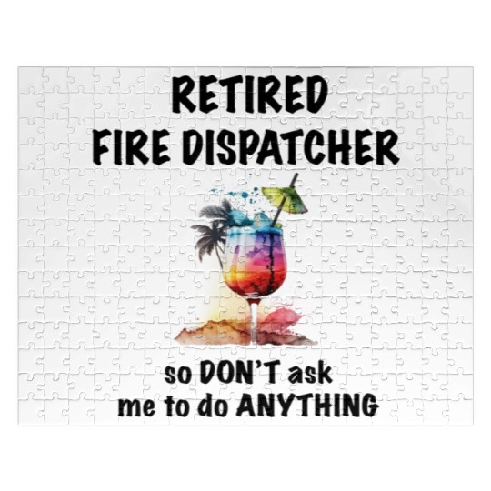 Retired Fire Dispatcher Vacation Tropical Cocktail Jigsaw Puzzles