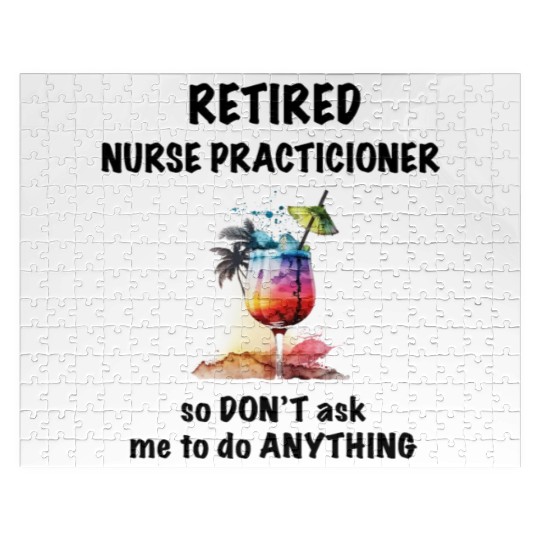 Retired Nurse Prac Vacation Tropical Cocktail Jigsaw Puzzles