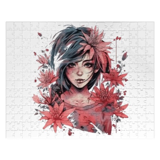 Japanese Spider Lily Soft Anime Aesthetic Flower Jigsaw Puzzles