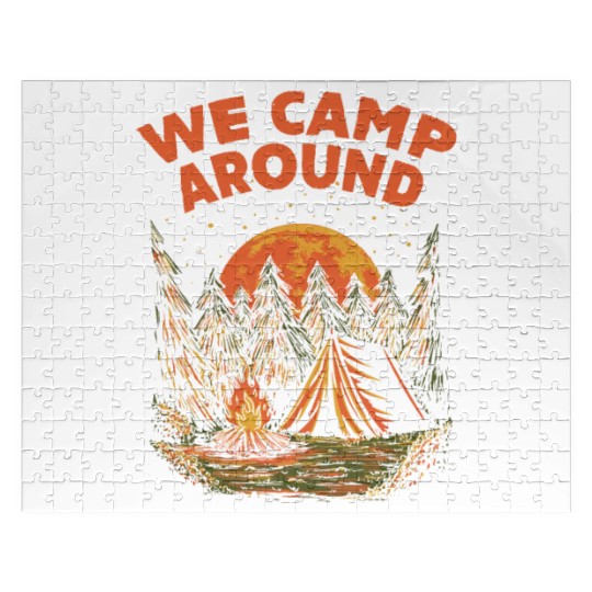 We Camp Around Summer Camping Tropical Camper Hiki Jigsaw Puzzles