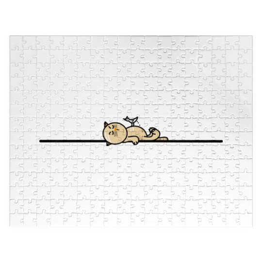 Funny cat with seagull Jigsaw Puzzles