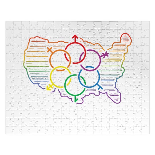 McKinney Pride Month Pride Flag LGBT Community LGB Jigsaw Puzzles